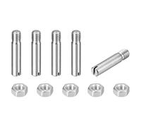 sourcing map 5Pcs Slotted Cylindrical Pin, M6 x 30mm 304 Stainless Steel Dowel External Thread Locating Pin Slotted Screw with Nut for Cabinet Furniture Installation (GB878)