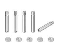 sourcing map 5Pcs Slotted Cylindrical Pin, M6 x 40mm 304 Stainless Steel Dowel External Thread Locating Pin Slotted Screw with Nut for Cabinet Furniture Installation (GB878)