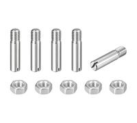 sourcing map 5Pcs Slotted Cylindrical Pin, M8 x 35mm 304 Stainless Steel Dowel External Thread Locating Pin Slotted Screw with Nut for Cabinet Furniture Installation (GB878)