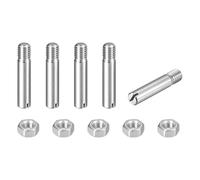 sourcing map 5Pcs Slotted Cylindrical Pin, M8 x 40mm 304 Stainless Steel Dowel External Thread Locating Pin Slotted Screw with Nut for Cabinet Furniture Installation (GB878)