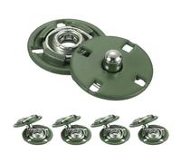 sourcing map 5Pcs Snap Buttons, Metal Invisible Buckle Fasteners Press Studs Buttons for Clothing Leather Sewing (Dark Green, 15mm)