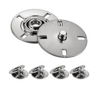 sourcing map 5Pcs Snap Buttons, Metal Invisible Buckle Fasteners Press Studs Buttons for Clothing Leather Sewing (Gun Black, 21mm)