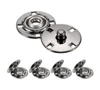 sourcing map 5Pcs Snap Buttons, Metal Invisible Buckle Fasteners Press Studs Buttons for Clothing Leather Sewing (Gun Black, 15mm)