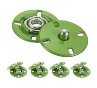 sourcing map 5Pcs Snap Buttons, Metal Invisible Buckle Fasteners Press Studs Buttons for Clothing Leather Sewing (Green, 18mm)