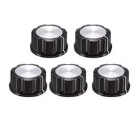 sourcing map 5Pcs Speaker Control Knob Power Amplifier Knob 33mm Dia. Rotary Knobs for 6mm Dia. Shaft Potentiometer