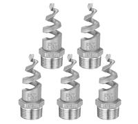 sourcing map 5Pcs Spiral Cone Nozzles, PT 1" Male 316L Stainless Steel Dust Remove Sprayer Atomization Sprinkler for Garden Watering Fire Proof Gas Cooling, Silver
