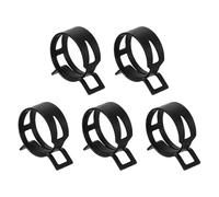 sourcing map 5pcs Spring Band Type Hose Clamps 30mm Fuel Line Hose Spring Clip Silicone Vacuum Hose Pipe Clamp Low Pressure Tube Clip Fastener, Black