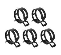 sourcing map 5pcs Spring Band Type Hose Clamps 32mm Fuel Line Hose Spring Clip Silicone Vacuum Hose Pipe Clamp Low Pressure Tube Clip Fastener, Black