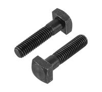 sourcing map 5Pcs Square Head Bolts, 1/2-13x2" Black Oxide Carbon Steel Square Machine Screws, T-Bolt for Machinery Railroad Electrical Connections