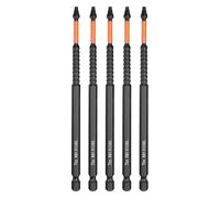 sourcing map 5pcs Square Head Screwdriver Bits 1/4" Hex Shank SQ1 Magnetic Head 6" Length S2 Steel Screw Driver Drill Bit for Repair Work Electric Screw Driver