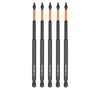 sourcing map 5pcs Square Head Screwdriver Bits 1/4" Hex Shank SQ2 Magnetic Head 6" Length S2 Steel Screw Driver Drill Bit for Repair Work Electric Screw Driver