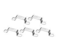 sourcing map 5pcs Square Pipe Clamp 40x20mm 304 Stainless Steel Square Tube Buckle U Shaped Tube Clamp Strut Connector for Pipe Hose Cable, Silver