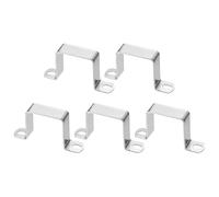 sourcing map 5pcs Square Pipe Clamp 45x45mm 304 Stainless Steel Square Tube Buckle U Shaped Tube Clamp Strut Connector for Pipe Hose Cable, Silver