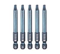 sourcing map 5pcs Square Screwdriver Bit 1/4" Hex Shank SQ2 (3mm) Magnetic Head 2.6" Length S2 Steel 4-Point Screw Driver Bit for Repair Work Electric Screwdriver, Blue