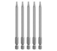 sourcing map 5pcs Square Screwdriver Bit SQ2 1/4" Hex Shank 100mm/4 Length Magnetic 4 Point Hex Bits S2 Steel Industrial Grade Electric Screw Driver Bit 6mm Rod