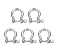 sourcing map 5Pcs Stainless Steel Bow Shackle, 1/2"(13.1mm) Bow Screw Pin Large Screw Shackles for Boat Sailboat Chain Rigging Clasp Paracord Jewelry Marine Tackle, Silver Tone