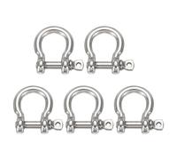 sourcing map 5Pcs Stainless Steel Bow Shackle, 3/5"(16mm) Bow Screw Pin Large Screw Shackles for Boat Sailboat Chain Rigging Clasp Paracord Jewelry Marine Tackle, Silver Tone