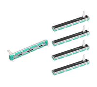 sourcing map 5Pcs Straight Double Linear Slide Potentiometer 6 Pin A10K 75mm(L) 60mm Travel Fader Variable Resistor Mixer Electronic Potentiometer for Dimming Tuning, 4x15mm Metal Handle, Blue