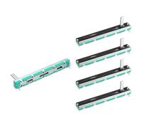 sourcing map 5Pcs Straight Double Linear Slide Potentiometer 6 Pin A20K 75mm(L) 60mm Travel Fader Variable Resistor Mixer Electronic Potentiometer for Dimming Tuning, 4x15mm Metal Handle, Blue