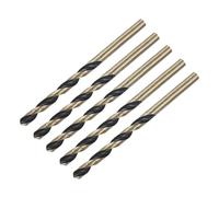 sourcing map 5pcs Straight Shank Twist Drill Bits 4.8mm Gold Titanium & Black Nitride Coated High Speed Steel (HSS) 4341 with 4.8mm Shank for Stainless Steel Alloy Metal Plastic Wood