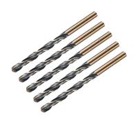 sourcing map 5pcs Straight Shank Twist Drill Bits 5.8mm Gold Titanium & Black Nitride Coated High Speed Steel (HSS) 4341 with 5.8mm Shank for Stainless Steel Alloy Metal Plastic Wood