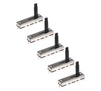 sourcing map 5Pcs Straight Single Linear Slide Potentiometer 3 Pin B100K 35mm(L) 20mm Travel 20mm Handle Fader Variable Resistors Mixer Electronic Potentiometer for Dimming Tuning