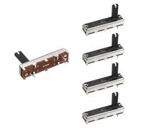 sourcing map 5Pcs Straight Single Linear Slide Potentiometer 3 Pin B100K 35mm(L) 20mm Travel Fader Variable Resistors Mixer Electronic Potentiometer for Dimming Tuning, 5x15mm Plastic Handle