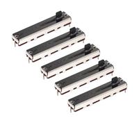 sourcing map 5Pcs Straight Single Linear Slide Potentiometer 3 Pin B100K 45mm(L) 30mm Travel 5mm Handle Fader Variable Resistors Mixer Electronic Potentiometer for Dimming Tuning