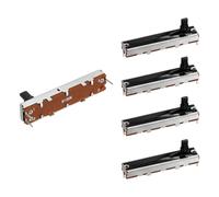 sourcing map 5Pcs Straight Single Linear Slide Potentiometer 3 Pin B100K 45mm(L) 30mm Travel Fader Variable Resistors Mixer Electronic Potentiometer for Dimming Tuning, 4x10mm Plastic Handle