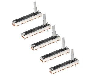 sourcing map 5Pcs Straight Single Linear Slide Potentiometer 3 Pin B100K 46mm(L) 30mm Travel 20mm Handle Fader Variable Resistors Mixer Electronic Potentiometer for Dimming Tuning