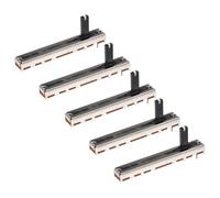sourcing map 5Pcs Straight Single Linear Slide Potentiometer 3 Pin B100K 60mm(L) 45mm Travel 5x15mm Handle Fader Variable Resistors Mixer Electronic Potentiometer for Dimming Tuning