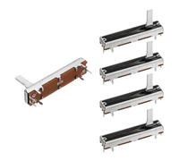 sourcing map 5Pcs Straight Single Linear Slide Potentiometer 3 Pin B10K 45mm(L) 30mm Travel Fader Variable Resistors Mixer Electronic Potentiometer for Dimming Tuning, 4x15mm Metal Handle