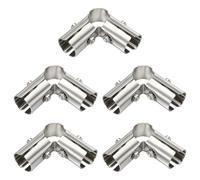 sourcing map 5Pcs Structural Pipe Clamp Connector 1" Stainless Steel 3 Ways End Rails Clamp L-Shaped 3 Ways Corner Pipe Fittings with Screws for 1" OD Pipe for Fences Handrails, Silver