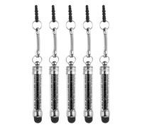sourcing map 5pcs Stylus Pen for Touch Screens Mini Crystal Diamond Capacitive Pens for Universal All Touchscreen Devices, Black
