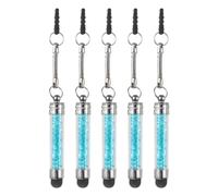 sourcing map 5pcs Stylus Pen for Touch Screens Mini Crystal Diamond Capacitive Pens for Universal All Touchscreen Devices, Light Blue