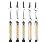 sourcing map 5pcs Stylus Pen for Touch Screens Mini Crystal Diamond Capacitive Pens for Universal All Touchscreen Devices, Yellow