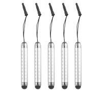sourcing map 5pcs Stylus Pen for Touch Screens Retractable Mini Rhinestone Diamond Capacitive Pens for Universal All Touchscreen Devices, White