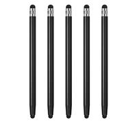 sourcing map 5pcs Stylus Pens for Touch Screens Dual Rubber Tips Capacitive Stylus Universal Tablet Pen Sensitivity Precision, Black