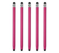 sourcing map 5pcs Stylus Pens for Touch Screens Dual Rubber Tips Capacitive Stylus Universal Tablet Pen Sensitivity Precision, Rose Red