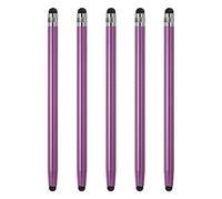 sourcing map 5pcs Stylus Pens for Touch Screens Dual Rubber Tips Capacitive Stylus Universal Tablet Pen Sensitivity Precision, Purple