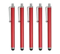 sourcing map 5pcs Stylus Pens for Touch Screens Universal Capacitive High Sensitivity for Phone Tablet All Capacitive Touch Screen Device, Red