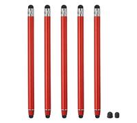 sourcing map 5pcs Stylus Pens for Touch Screens with 2 Extra Tips Dual Rubber Tips Capacitive Stylus Universal Tablet Pen Sensitivity Precision, Red