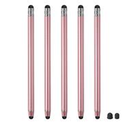 sourcing map 5pcs Stylus Pens for Touch Screens with 2 Extra Tips Dual Rubber Tips Capacitive Stylus Universal Tablet Pen Sensitivity Precision, Pink