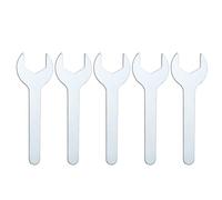 sourcing map 5Pcs Super Thin Single Open End Wrench 24mm 3mm Thickness Metric Galvanized Steel Slim Wrench Ultra Thin Mechanic Spanner Tool for Tight Space, Silver Gray