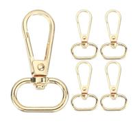 sourcing map 5Pcs Swivel Clasp Hooks, Swivel Purse Clips, 0.79" ID x 1.77" Length 360° Metal Trigger Snap Hooks Lobster Claw Clasps for Keychain Purse Lanyard DIY, Gold