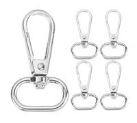 sourcing map 5Pcs Swivel Clasp Hooks, Swivel Purse Clips, 0.79" ID x 1.77" Length 360° Metal Trigger Snap Hooks Lobster Claw Clasps for Keychain Purse Lanyard DIY, Silver
