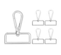 sourcing map 5Pcs Swivel Clasp Hooks, Swivel Purse Clips, 1.5" ID x 2.36" Length 360° Metal Trigger Snap Hooks Lobster Claw Clasps for Keychain Purse Lanyard DIY, Silver