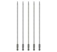 sourcing map 5pcs T10 Torx Head Screwdriver Bit 1/4" Hex Shank 8" (200mm) Long Magnetic No Hole Tip Tamper Proof 6 Point Star Screw Driver Drill Bits S2 Steel Industrial Power Screwdrivers
