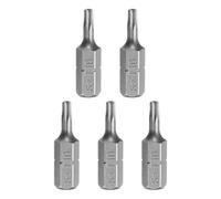 sourcing map 5pcs T10 Torx Screwdriver Bit 1/4" Hex Shank 25mm/1" Length S2 Steel Star 6 Point Head Hex Security Screw Driver Bits with Hole for Impact Electric Screw Driver Power Tools, Grey