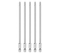 sourcing map 5pcs T20 Security Torx Bit 1/4" Hex Shank 6" Long S2 Steel Magnetic Tamper Resistant Star Bits Screwdriver Torx Head with Hole for Driver Drill Bits Remove Fastening Screws